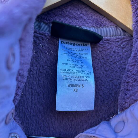 Patagonia Women’s Fleece Re-Tool SnapT Jacket Quarter Snap Pullover Purple XS - Picture 3 of 6